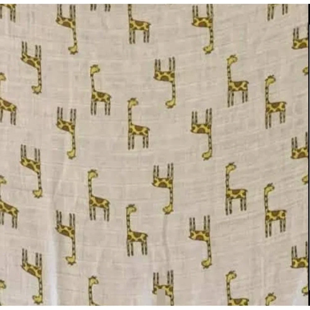 Upsimples Swaddle Blanket Kids OS White Giraffe Print Bamboo Muslin Safari Core